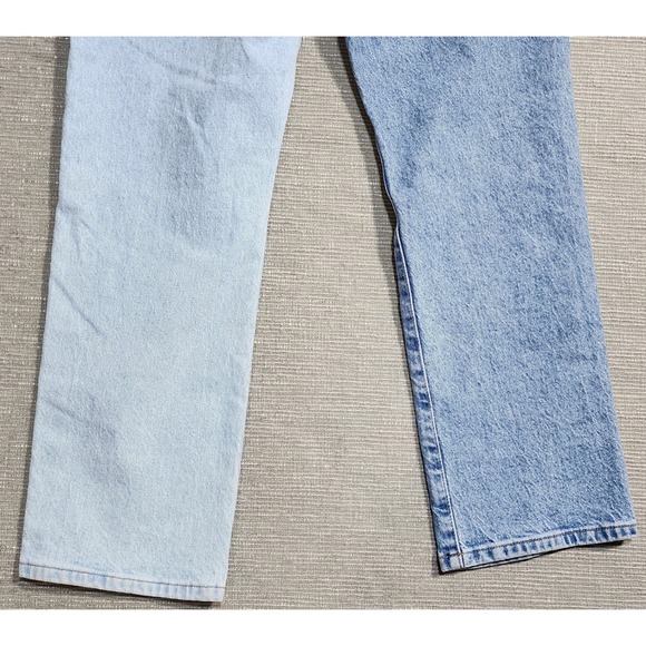 KanCan Two Tone Colorblock Straight Leg Jeans Blue Split Wash Size 5 26 - Picture 7 of 9